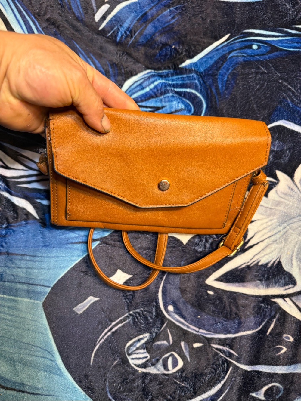 Women's Tan Crossbody Wallet Purse - Sleek Envelope Style